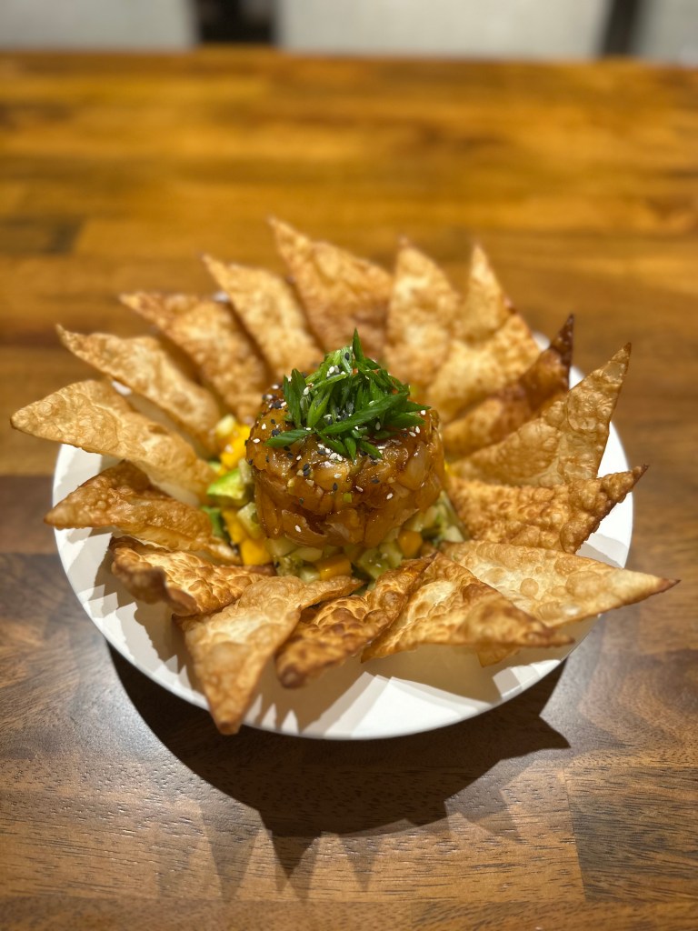 Spicy Black Grouper Poke Stack
