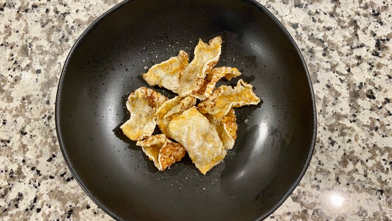 crispy hogfish skin chips