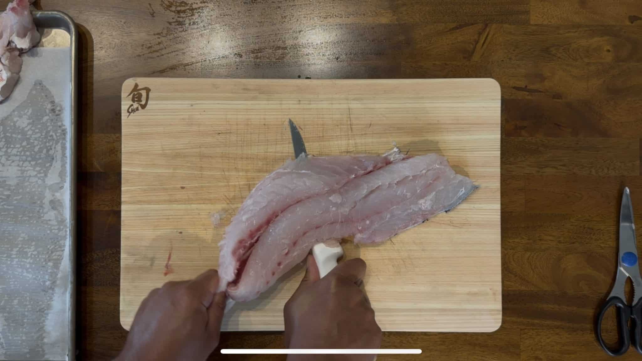 removing fish skin